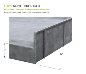 SMC ห้องอาบน้ำฝักบัวถาดท่อระบายน้ำศูนย์,เกณฑ์เดียว Alcove ห้องอาบน้ำฝักบัวฐานกระทะสำหรับห้องน้ำ60X32ใน - Product Image 3