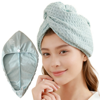 Serviette à cheveux en microfibre gaufrée super absorbante et à séchage rapide pour femmes