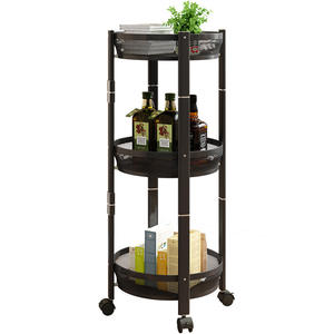 Carrito de almacenamiento de cocina de 3 capas de Metal de fábrica, estante de almacenamiento multifuncional plegable, carrito de almacenamiento de frutas y verduras <span class=keywords><strong>con</strong></span> <span class=keywords><strong>ruedas</strong></span> - Product Image 1