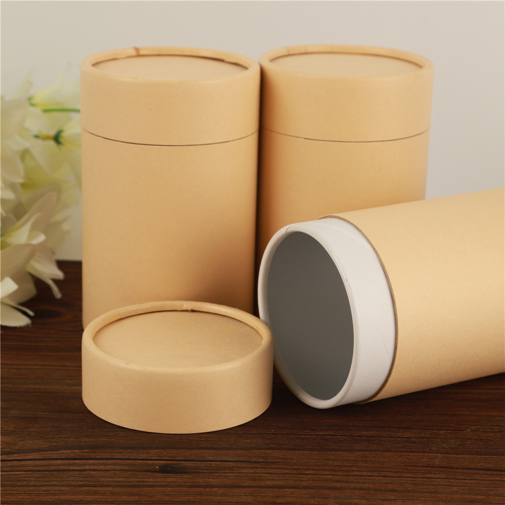 Custom Size Kraft Paper Tube Luxury Cosmetic Packaging with Logo Printing
