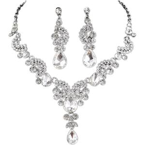 Ensemble collier et boucles <span class=keywords><strong>d</strong></span>'oreilles pour femme, design élégant et luxueux, en cristal artificiel, avec pampilles, idéal pour les accessoires de robe, best-seller - Product Image 5