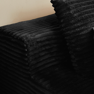 Sofá Cama Convertible de Tela de Franela Negra para Invitados, Sofá de Dos Plazas con Cama Extraíble, Moderno y Tapizado para Apartamento, Villa, Dormitorio o Sala de Estar - Product Image 5