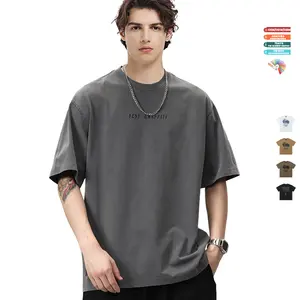여름 캐주얼 셔츠 남성용 오버사이즈 및 루즈핏 반팔 프린트 로고 티셔츠