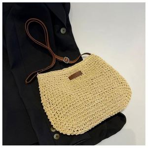 Classic All-Match Tote <strong>Bag</strong> <strong>Straw</strong> Summer Cord Handles Hollowed Out <strong>Beach</strong> <strong>Bags</strong> <strong>Uk</strong> Crossbody Woven Strap Women Seaside Handbags - Product Image 3
