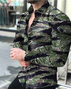 Camisas de manga larga con botones para hombre Camisa de vestir formal de negocios informal ajustada - Product Image 6