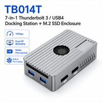 Station d'accueil Thunderbolt 3/USB4 TB014T avec boîtier M.2 NVMe 8 To, double port DP 8K, ports USB 3.2 Gen2 10 Gbps