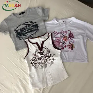 Megan Designer Mulheres Segunda Mão Vestuário Tops Fardos Coreano Usado Tshirts Para Meninas