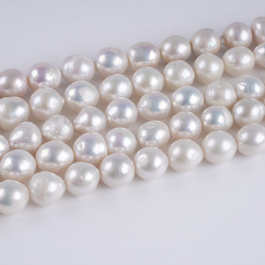 Perles de Zhuji, perles d'eau douce naturelles, perles Keshi, 11-13 mm, queue Edison, blanches, collier DIY, bracelet, perles roses en vrac - Product Image 1