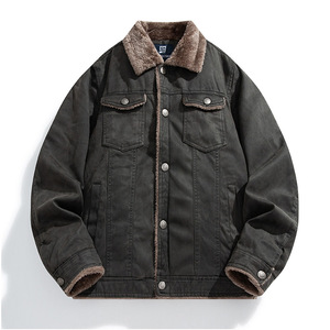 Giacca da <span class=keywords><strong>uomo</strong></span> invernale Plus velluto con collo alto Casual ampia e rigida giacca da <span class=keywords><strong>uomo</strong></span> - Product Image 2