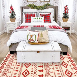 Morbido <span class=keywords><strong>tappeto</strong></span> in marocchino <span class=keywords><strong>rosso</strong></span> <span class=keywords><strong>e</strong></span> <span class=keywords><strong>bianco</strong></span> Boho lavabile in lavatrice <span class=keywords><strong>tappeto</strong></span> di natale per la camera dei bambini - Product Image 5