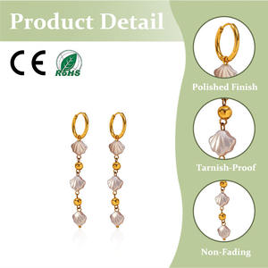 Pendientes de Acero Inoxidable 304 con Perlas Barrocas Blancas de Estilo Barroco, Elegantes y con Temperamento, para <span class=keywords><strong>Mujer</strong></span> - Product Image 1