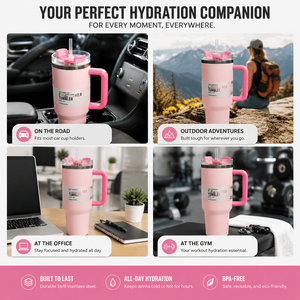 Mug isotherme en acier inoxydable H2.0 de marque originale 1:1, <span class=keywords><strong>tasse</strong></span> d'extérieur STANly 40oz avec poignée et paille, idéal pour la Fête des Mères - Product Image 3