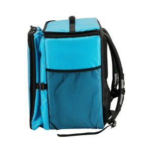 Logo personalizzato blu telone isolato zaino impermeabile con chiusura a cerniera grande capacità per la consegna di cibo e uso di biciclette - Product Image 3