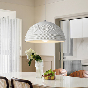 French Country Style Carved Art Lamp <b>Dining</b> Room Table Lamp Bar Counter Lamp Bedside Lamp Pendant <b>Light</b> for Bedroom <b>Dining</b> Table - Product Image 3