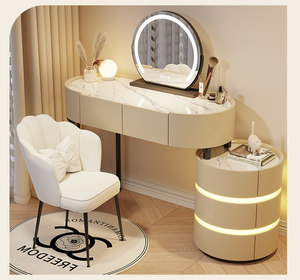 Popular Tocador Estilo Princesa Crema, Lujo Ligero Nórdico, Moderno Minimalista para Dormitorio, con Tapa <span class=keywords><strong>de</strong></span> Roca, para Maquillaje en Espacios Pequeños - Product Image 5
