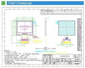 จอแสดงผลสี TFT ขนาด 2.0 นิ้ว ความละเอียด 320X(RGB)*240 พร้อมอินเทอร์เฟซ RGB 8 บิต ไดรเวอร์ไอซี OTA5182A ความสว่าง 250nit 3LEDS - Product Image 3