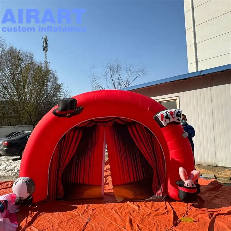 Customized size stage show decoration inflatable red arch,inflatable circus arch for sale