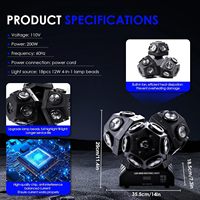 Rotierender Laser-Effekt RGBW LED Moving Head Disco-Licht DMX512 Tonaktiviert IP33-Zertifiziert Aluminium für DJ-Partys Hochzeiten Live-Veranstaltungen
