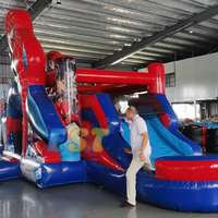 Château gonflable commercial pour enfants, château gonflable Spiderman, toboggan à obstacles, combo château gonflable, toboggan aquatique