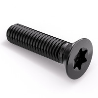 Mini vis à tête plate Torx acier inoxydable noir M4 14mm oxyde noir tête fraisée plate acier métrique