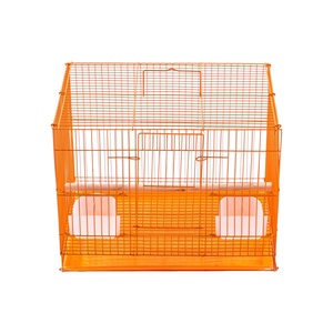 Steel Wire Rectangle Pet Cage with Plastic Tray and Horizontal <b>Sliding</b> Door for Small Birds Indoor Use - Product Image 3