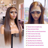 Perruque Lace Front 20 pouces, brune, ultra-lisse, sans colle, avec closure HD 5x5, cheveux humains vietnamiens bruts alignés sur les cuticules, prête à porter