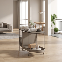 B189 #   Table basse pliable en acier inoxydable robuste - Design moderne, fonctionnalités réglables, meubles de salon portables, garantie 1 an