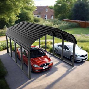 Toit en métal gris robuste Gazebo Abri de voiture et abri de stockage de voiture en <span class=keywords><strong>bois</strong></span> traité sous pression - Product Image 3