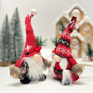 Navidad Rudolph Gnome felpa con linterna-copo de nieve rojo sombrero de punto cuerpo festivo decoración de Navidad ornamento Ideal regalo de vacaciones - Product Image 3