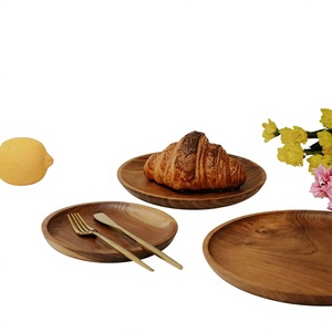 Premium Handmade <b>Wood</b> <b>Round</b> Classic Design Dishwasher Safe Durable Serving Plate AZ ENTERPRISES AZE-486 - Product Image 4