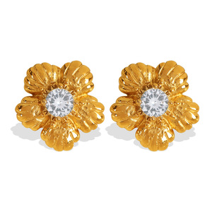 빈티지 쥬얼리 다재다능하고 고급 꽃 진주 꿀벌 라인 석 동백과 상감 귀걸이 도매 - Product Image 5