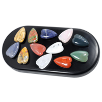 Cristal Natural en Forma de Corazón de 25x40mm, Gema sin Orificio, Cabujón, Energía de Chakra para Sanación Reiki, para Fabricación de Joyas, Manualidades, Regalos