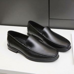 Mocassins de bureau de luxe personnalisés à bout carré noir, en cuir véritable respirant et léger, à lacets, pour printemps-été - Product Image 6