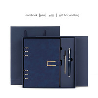 Ensemble de carnets à couverture rigide en cuir PU format A5, logo personnalisé imprimé, spirale, feuilles mobiles, 100 feuilles, organiseur, carnet d'adresses