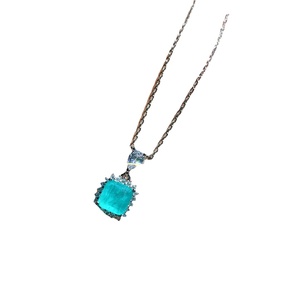 Vintage Minimalist 9*9mm Cubic Zirconia Inlaid Jewelry Eco-friendly Copper Sunflower Pendant <b>Cross</b> <b>Chain</b> Necklace for Women - Product Image 5