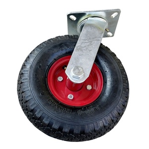 10 Zoll Pneumatisches Lenkrad 10'' Gummi-Lenkrolle 10 Zoll Aufblasbares Industrielles Schwenkbares Gummi-Lenkrad - Product Image 3