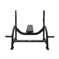 Banc plat de musculation réglable en hauteur, robuste et à haute capacité de charge, noir, pour la musculation et les exercices avec haltères, construction métallique