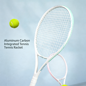 Raqueta de Tenis de Fibra de Carbono y Grafito Rosa con Diseño de Logotipo Personalizado, Empuñadura Cómoda para Principiantes, Estilo Deportivo Femenino - Product Image 4