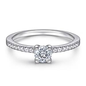 卸売5mm 0.5ctジルコニアプロミスリング925スターリングシルバー女性ウェディングリング女性のためのプロミスリング - Product Image 1