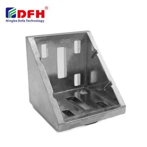 Dfh डाई-कास्ट एल्यूमीनियम मैट सतह 60x60x60 कोने संयुक्त कनेक्टर सही कोण त्रिकोण ब्रैकेट - Product Image 1