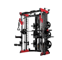 WQ Équipement de fitness multifonctionnel en métal, universel et commercial, type Gantry pour salle de sport à domicile, avec Smith Machine, banc de squat et station d'entraînement des bras