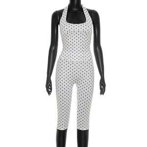 Ensemble tendance pour femmes, haut imprimé et leggings courts, ensemble 2 pièces, tenue décontractée pour femmes, ensemble 2 pièces à pois, vêtements pour femmes - Product Image 4
