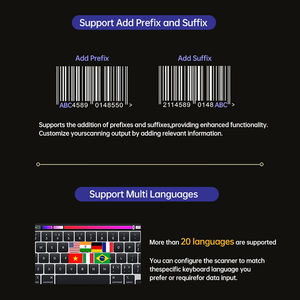 Сканер штрих-кодов WCMI QR 1D 2D, беспроводной (<span class=keywords><strong>Bluetooth</strong></span>, 2.4G) USB-интерфейс, ручной, для супермаркетов - Product Image 3