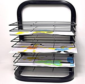 Wholesale Powder Coated Art Drying Rack, 6 Layers Painting Dry Tower, School Art Studio <strong>Drawing</strong> Works Drying <strong>Storage</strong> Rack - Product Image 1