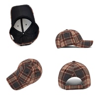 Gorra de Béisbol Deportiva Vintage al por Mayor, con Patrón de Tartán a Cuadros, Bordado 3D, Ajustable, para Exteriores, de Algodón, Unisex