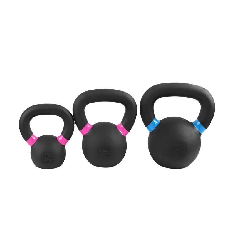 Eako Sports Color Weights Pro Style Competition Kettlebell Cast Iron Powder Covered Kettlebell