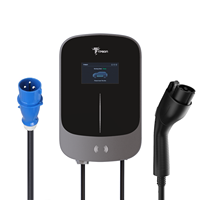TPSON Nouvelle borne de recharge murale pour véhicules électriques 32A 220-240V avec prise Type 2/GBT, lecteur de carte et OCPP 1.6J pour utilisation en immeuble de bureaux