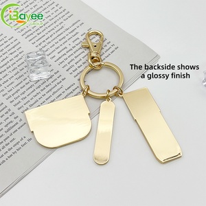 Superior Durability Premium Electroplating Surface Yellow and White Patchwork Color Metal Cute <b>Keychain</b> for Handbags/ Gift - Product Image 4