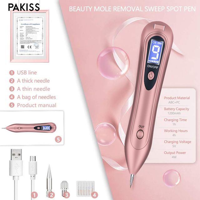 PAKISS Hand Held Facial & Body Beauty Device with Fine/Thick Needle Tips Stainless Steel for Home Use
