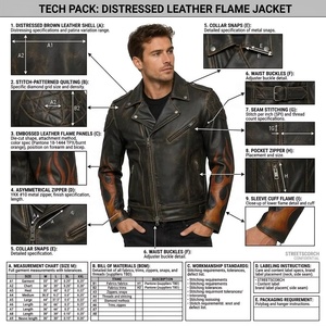 <span class=keywords><strong>Chaqueta</strong></span> de Motociclista Personalizada de Cuero Genuino con Diseño Vintage de Llamas y Apliques de Cuero para Hombre, Fabricante de Prendas de Abrigo para Motociclistas - Product Image 3